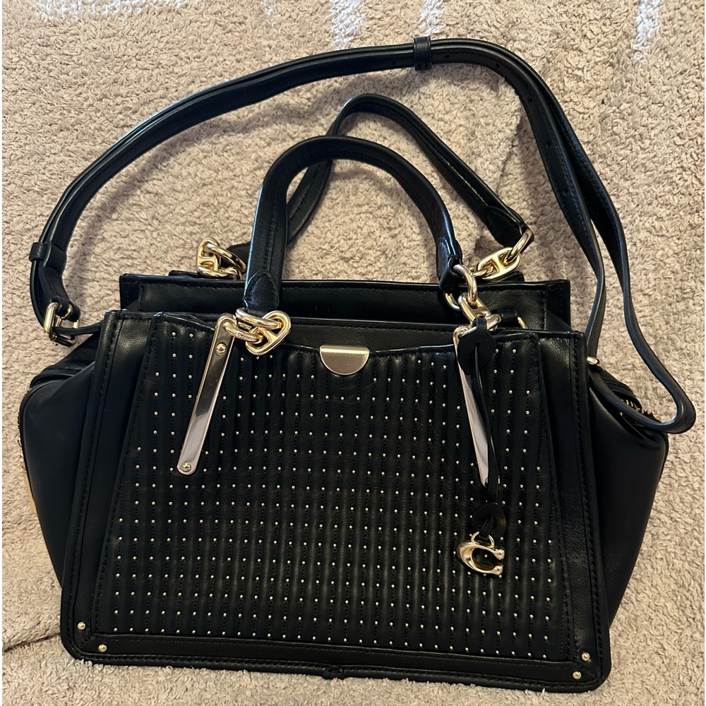 Coach Dreamer With Quilting And Rivets Gold/Black